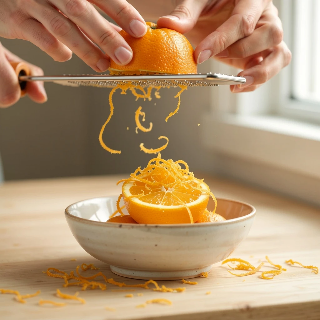 Zeste dorange râpé